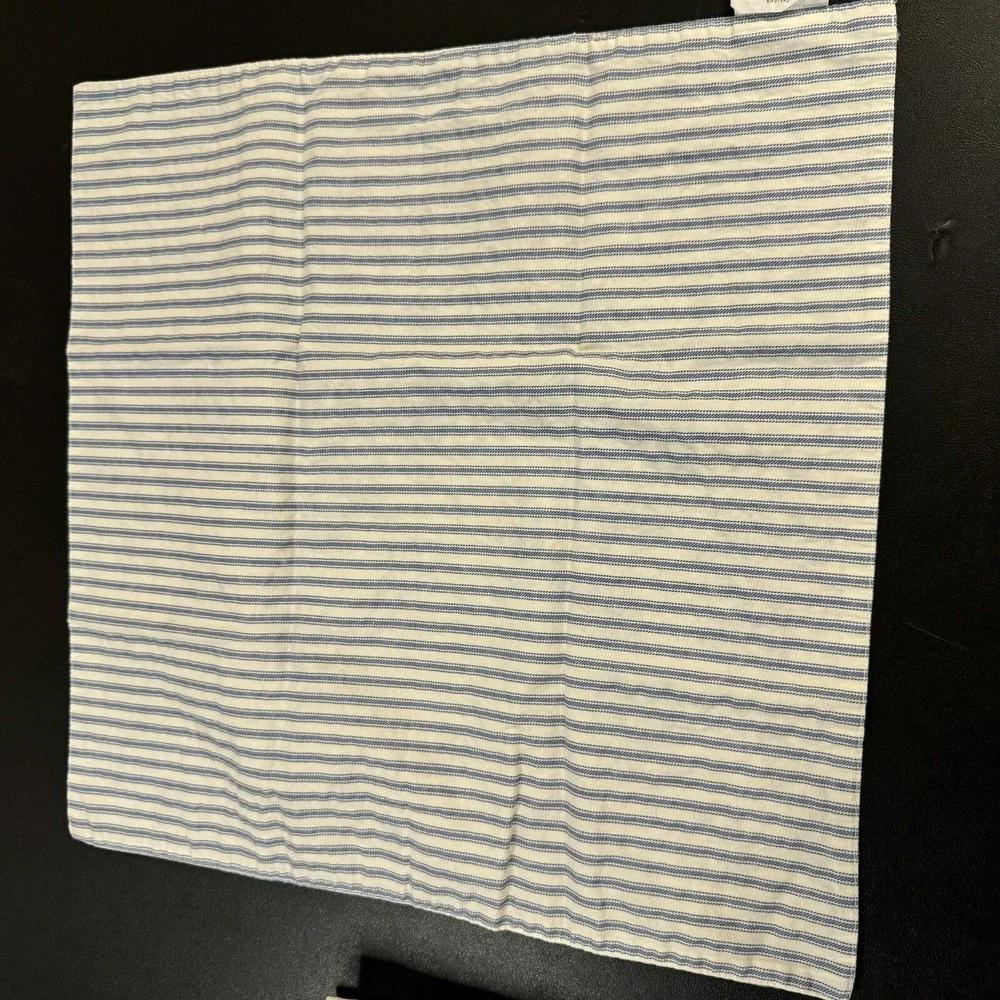 C&F Enterprises Brighton Blue Toile Reversible Cotton Napkins Floral Stripe Set